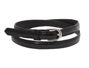 13mm | Thin Black Patent Leather Belt