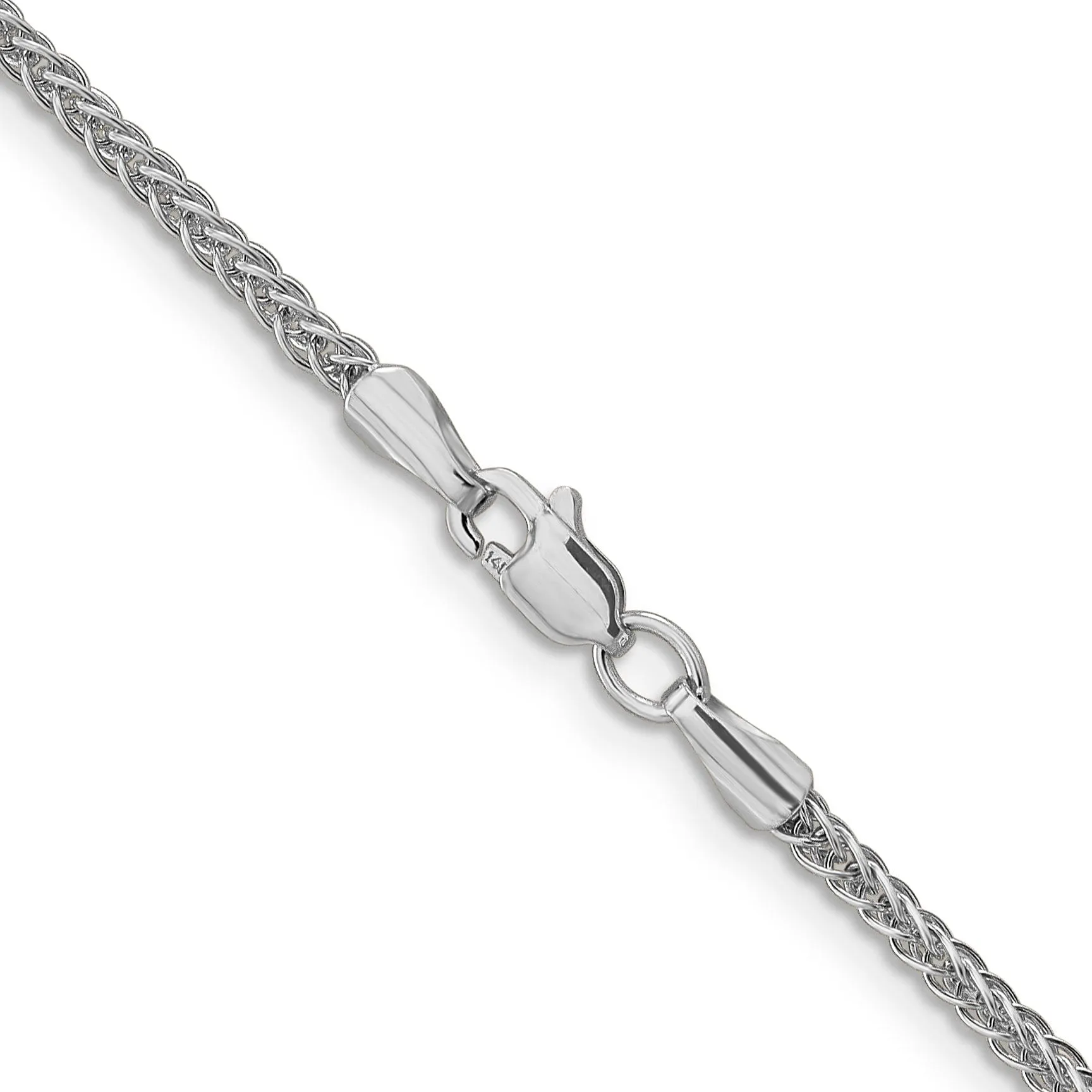 14k White Gold 2.00mm Lightweight Wheat Chain