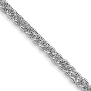 14k White Gold 2.00mm Lightweight Wheat Chain