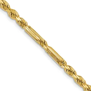 14k Yellow Gold 3.00mm D.C Milano Rope Chain