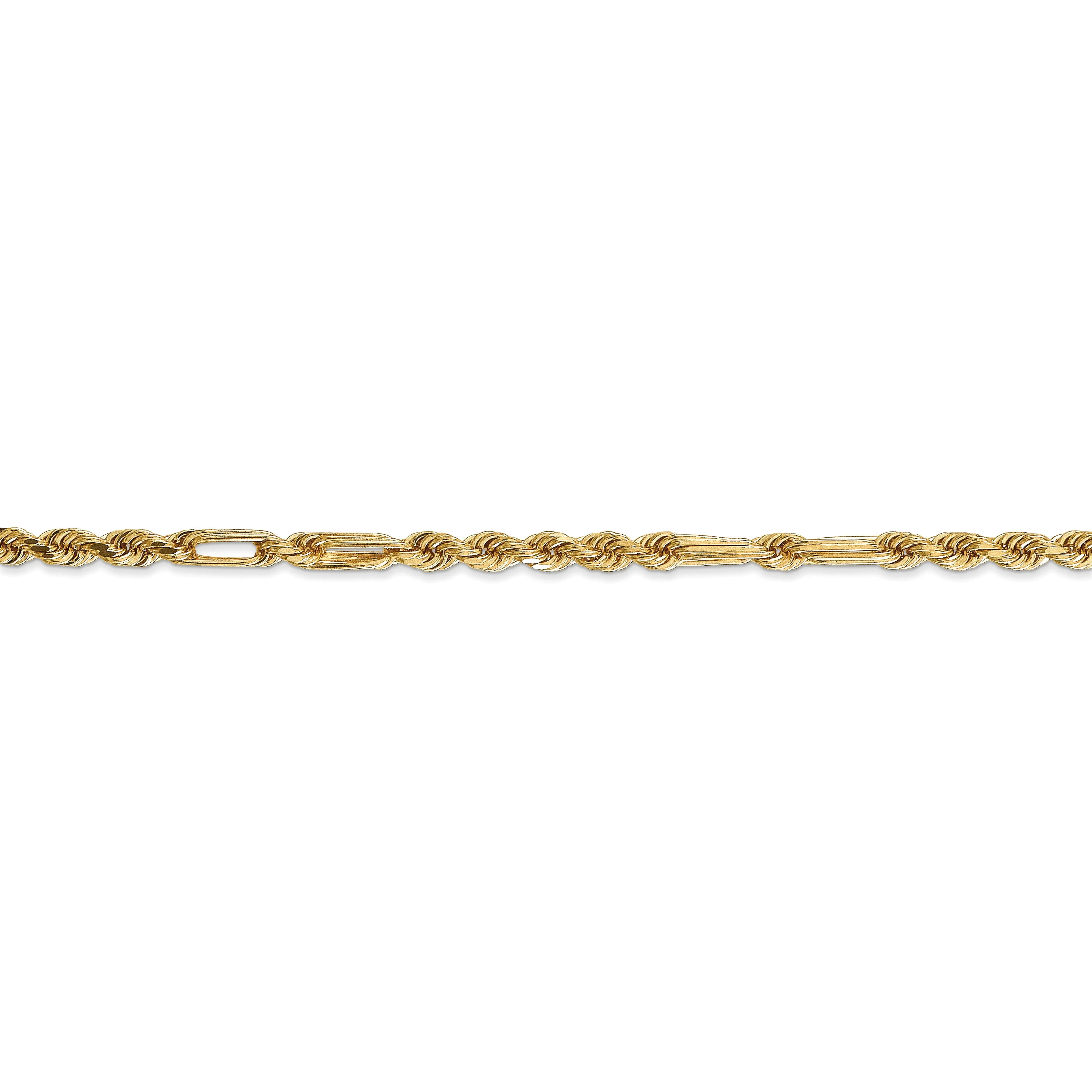 14k Yellow Gold 3.00mm D.C Milano Rope Chain