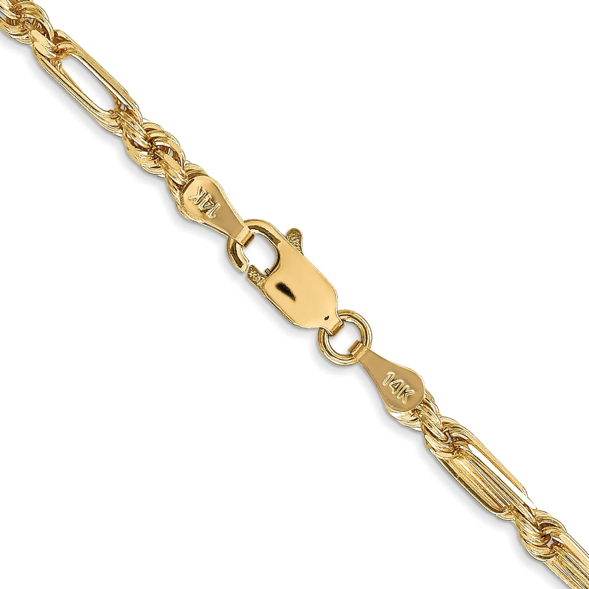 14k Yellow Gold 3.00mm D.C Milano Rope Chain