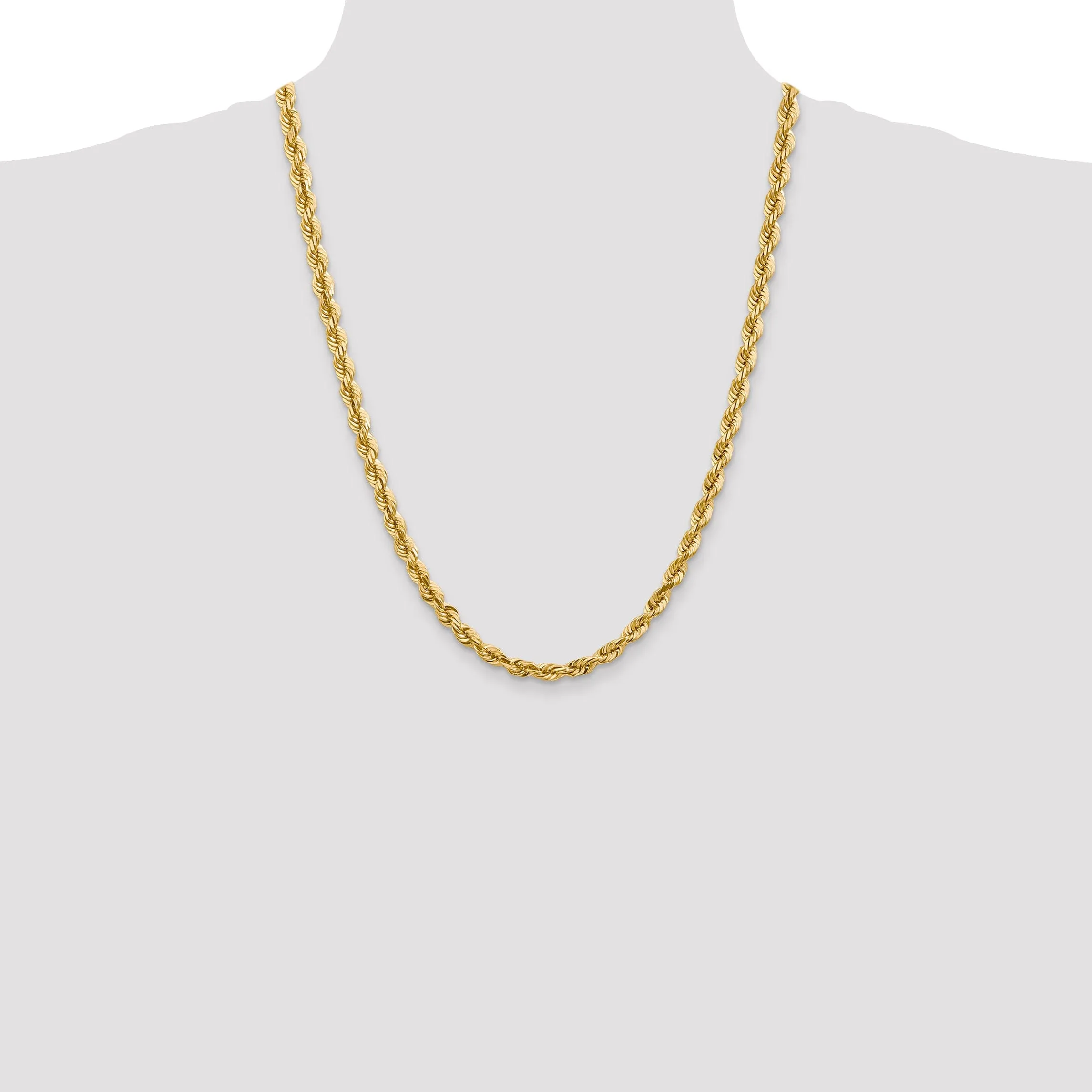 14k Yellow Gold 5.50mm Diamond Cut Rope Chain