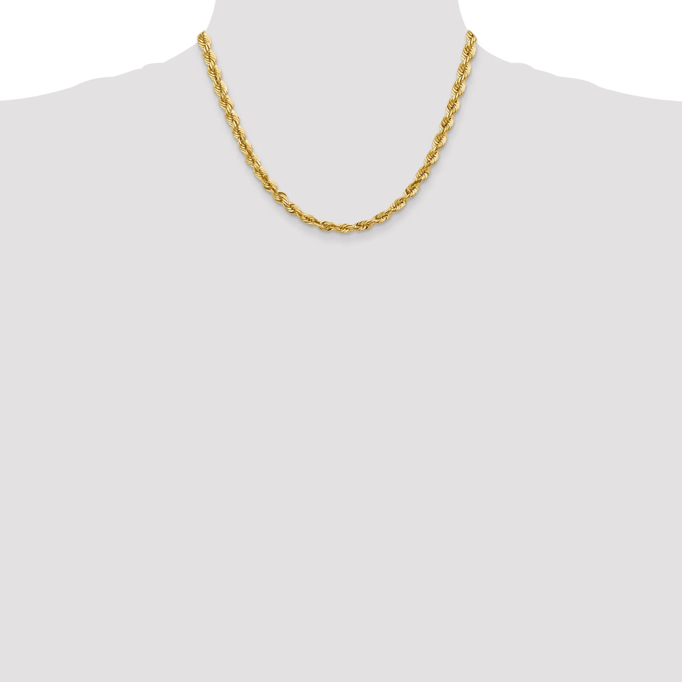 14k Yellow Gold 5.50mm Diamond Cut Rope Chain