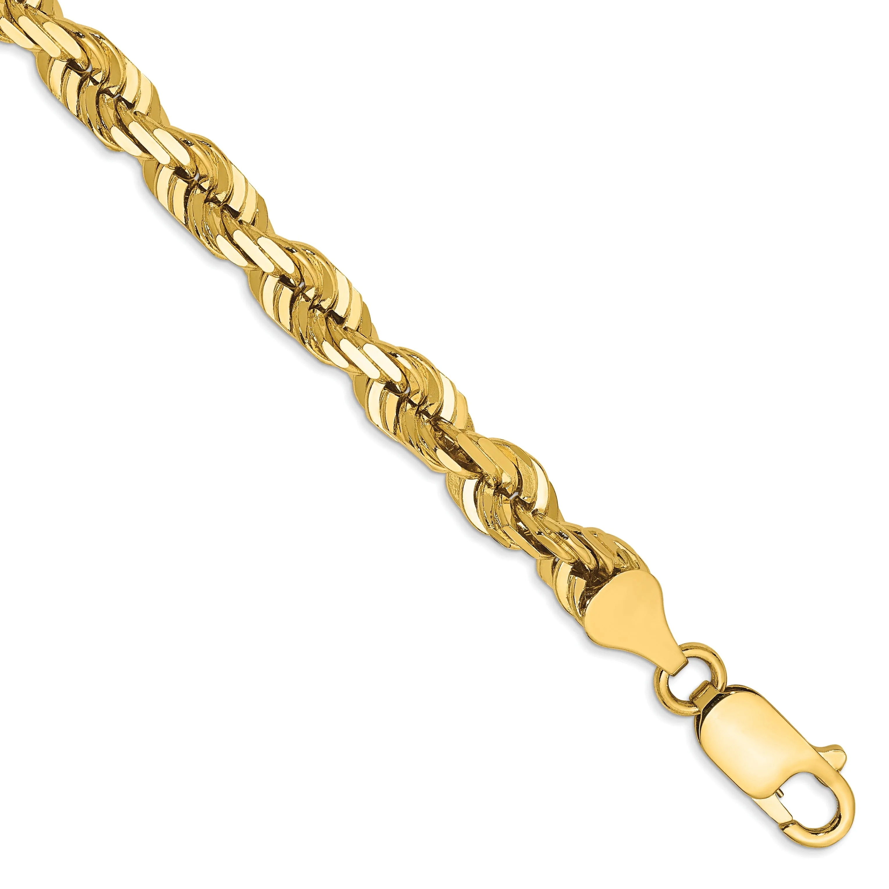 14k Yellow Gold 5.50mm Diamond Cut Rope Chain