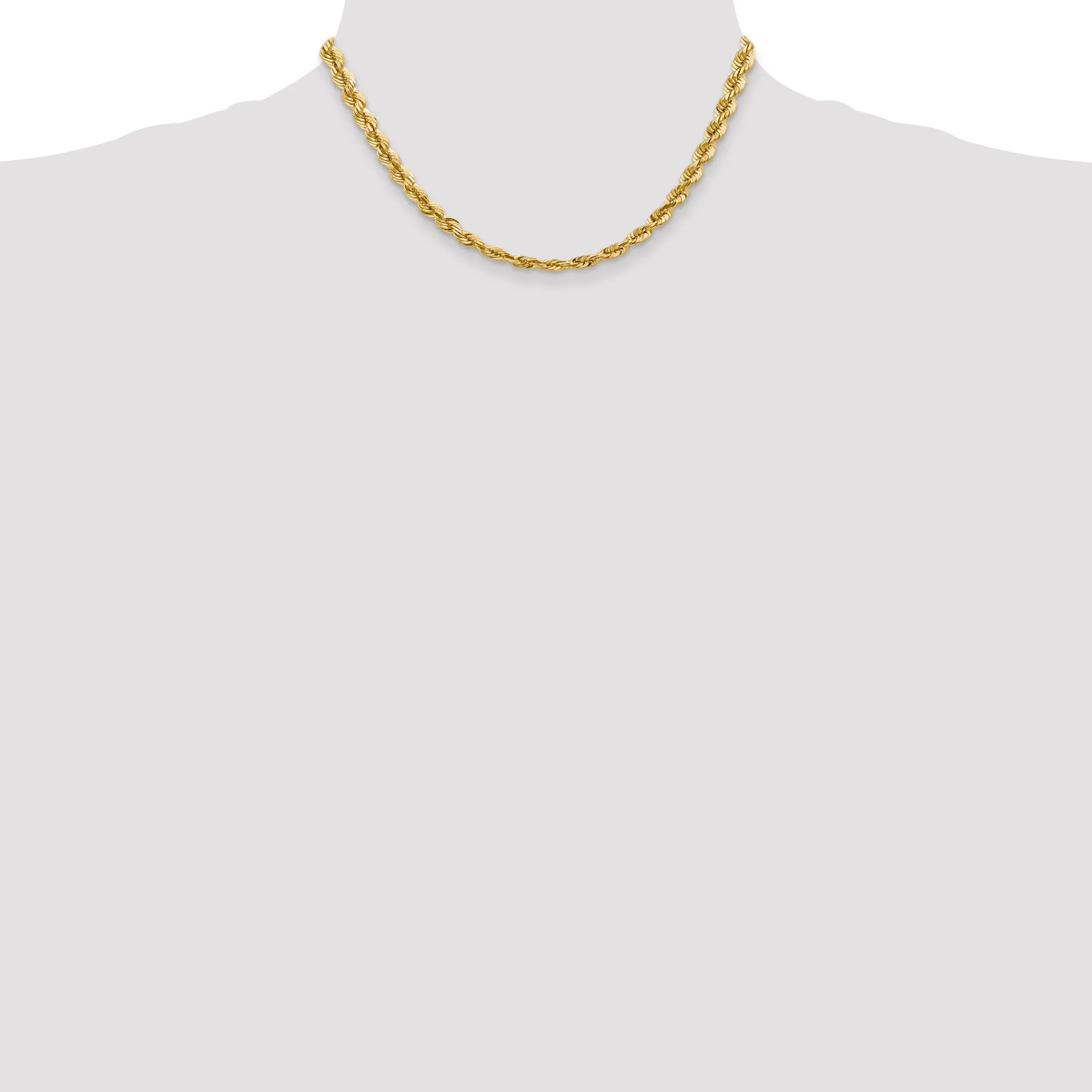 14k Yellow Gold 5.50mm Diamond Cut Rope Chain