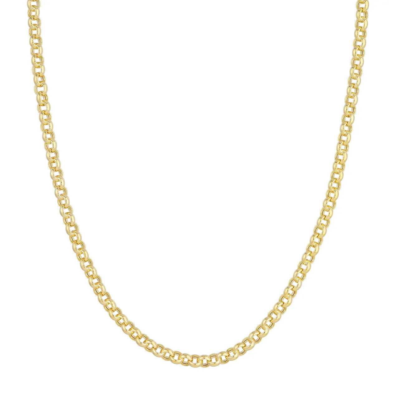 14K Yellow Gold 5mm Rolo Chain Necklace with Lobster Lock - Hollow