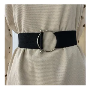 1pc Belts For Women Simple Waist Elastic Ladies Band Round Buckle Decoration Coat Sweater Fashion Dress Waistband