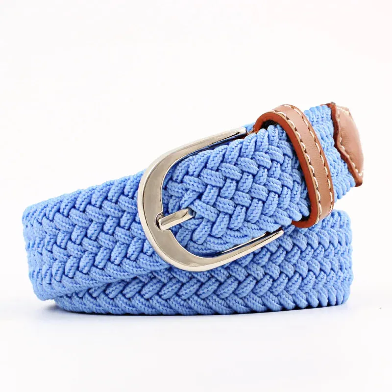 2.5cmx100cm Universal Needle Buckle Belt for Men and Women Canvas Elastic Jeans Belts Young Student Woven Canvas Thin Waistband