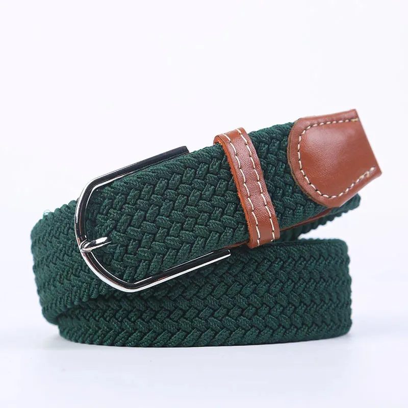 2.5cmx100cm Universal Needle Buckle Belt for Men and Women Canvas Elastic Jeans Belts Young Student Woven Canvas Thin Waistband