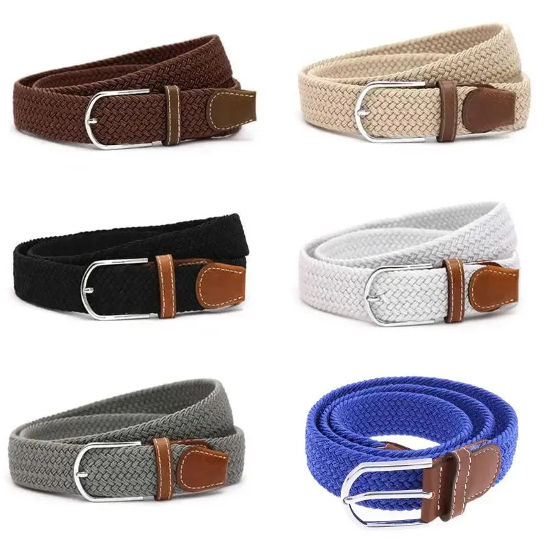 6 colors Gothic Men’s Stretch Belt Premium Leather Wide Elastic