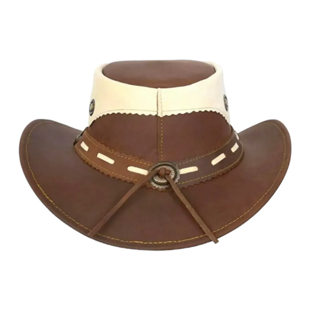 Artisan Tooled Crown Leather Cowboy Hat