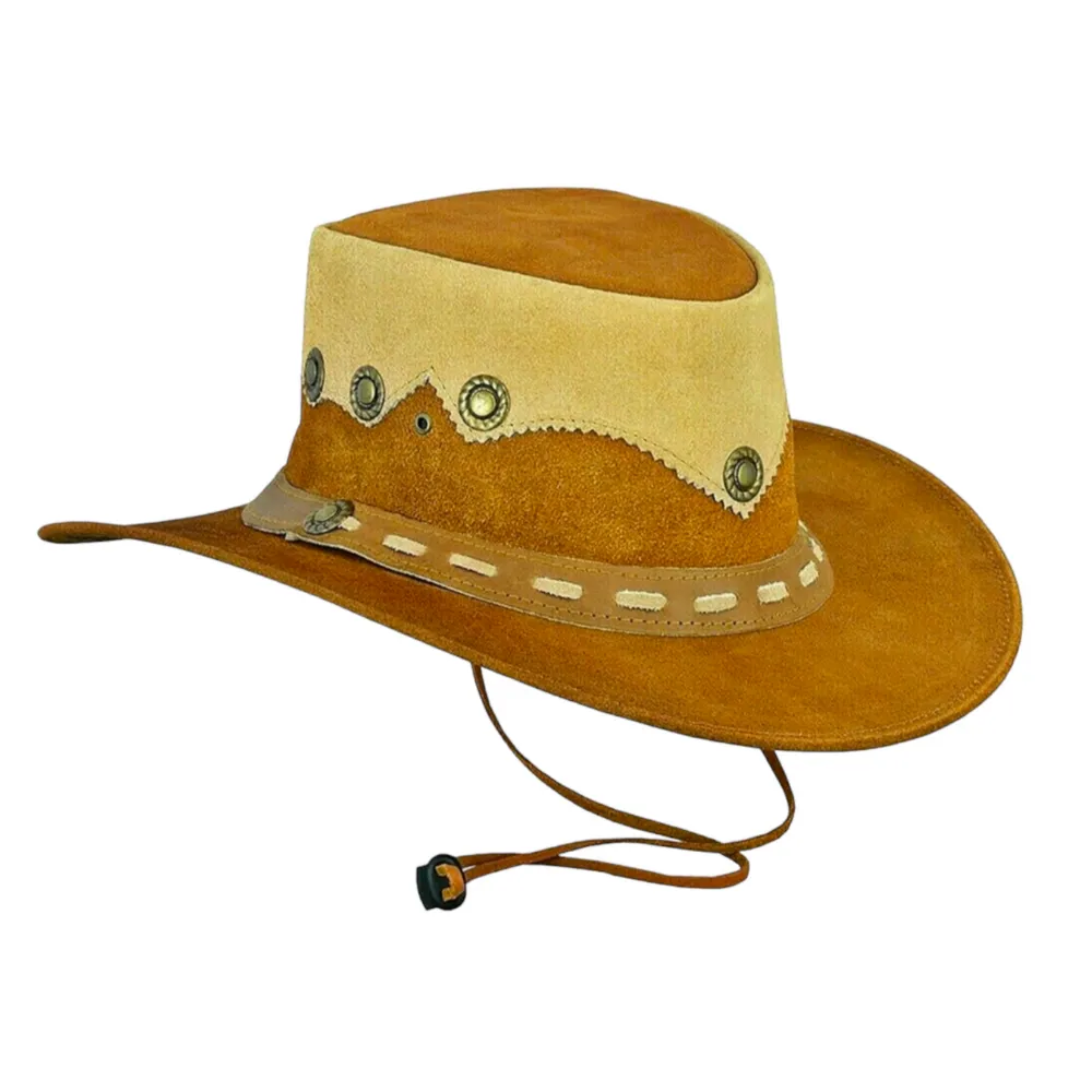 Artisan Tooled Crown Leather Cowboy Hat