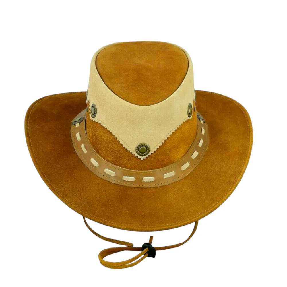 Artisan Tooled Crown Leather Cowboy Hat