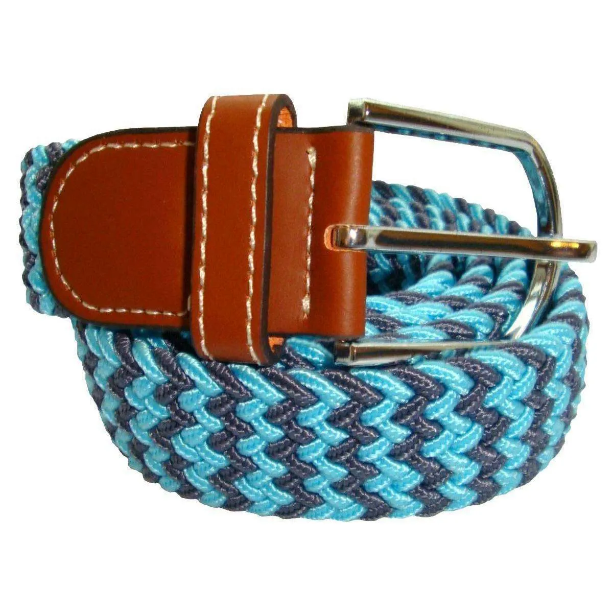 Bassin and Brown Two Tone Woven Belt - Blue/Grey