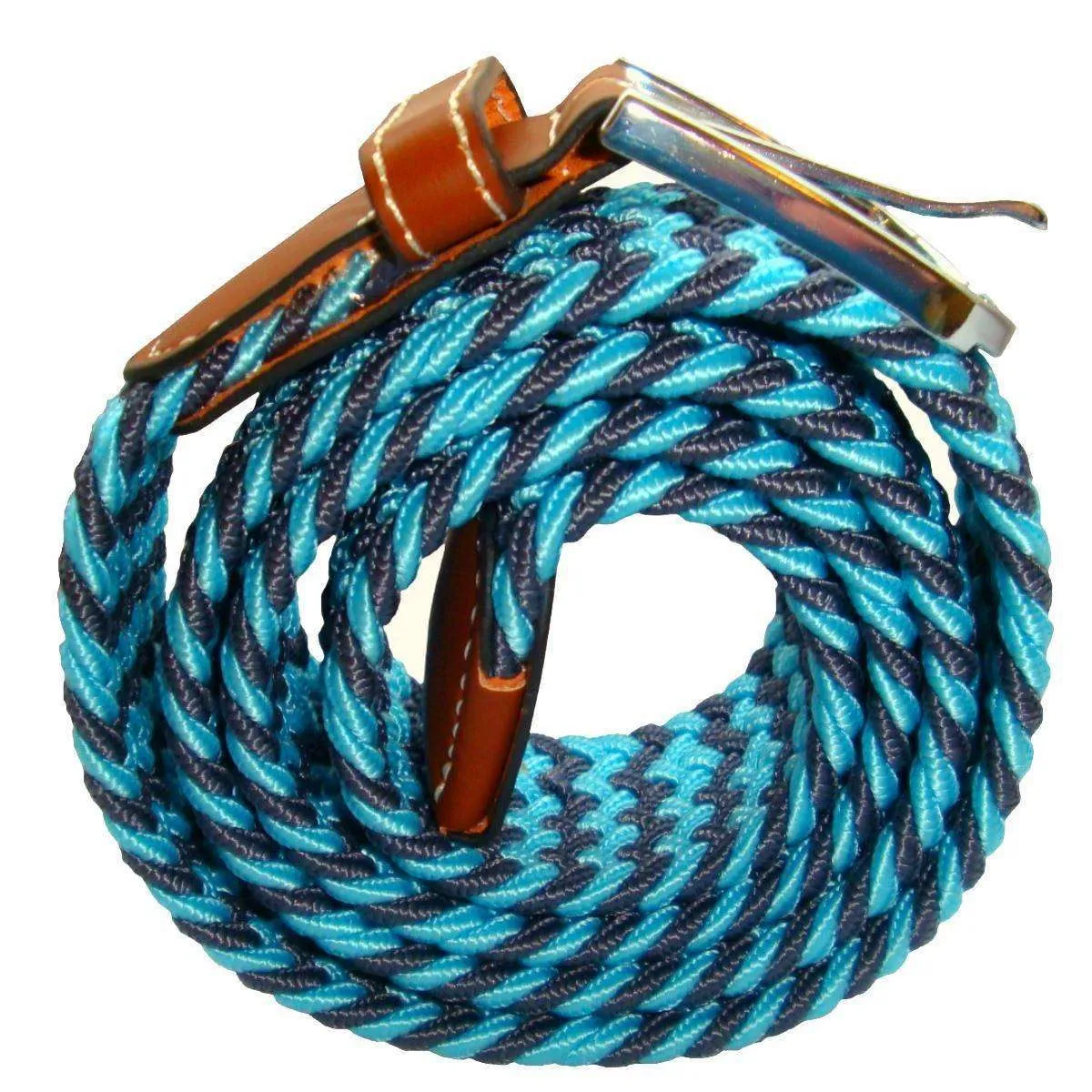 Bassin and Brown Two Tone Woven Belt - Blue/Grey