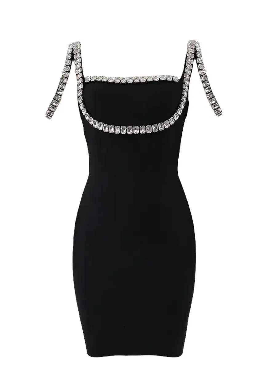 Beaded Slim Fit Mini Dress