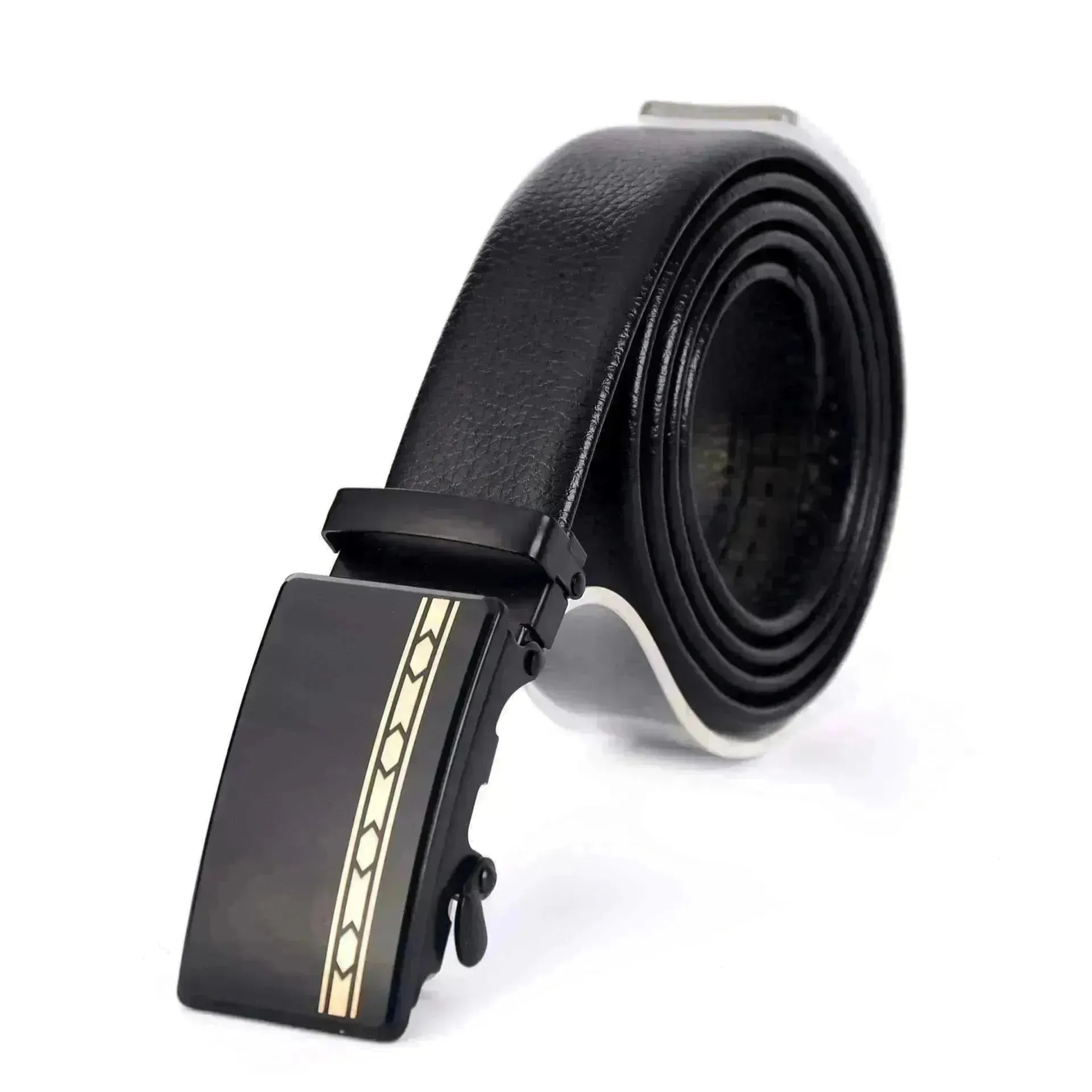 Belt Men's Automatic Buckle Belt Mirror Acrylic Iron Button Men's Business Casual Belt