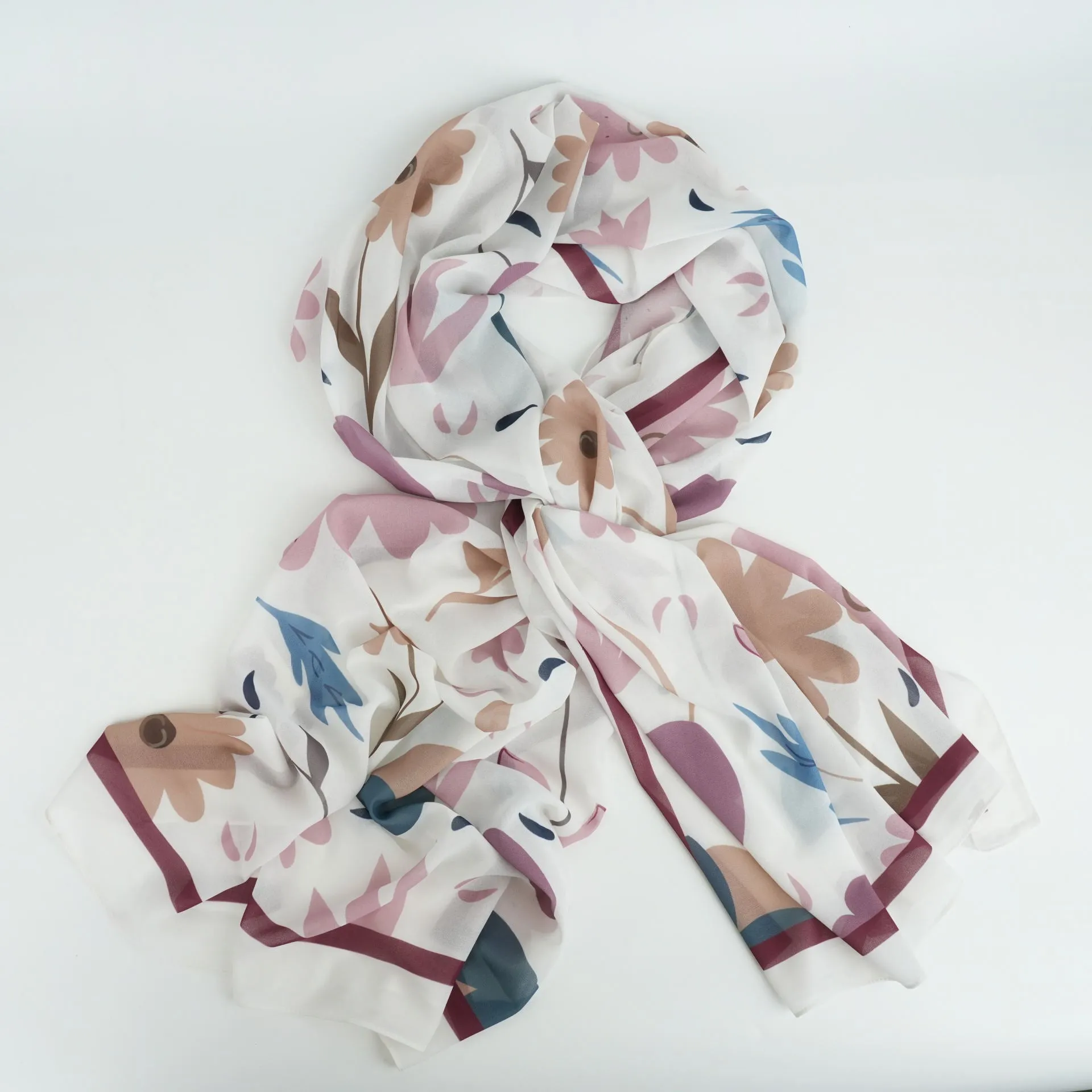 bf006 Cute fresh floral geometric print chiffon hijab  printed scarf  hijab/tudung  printed hijab