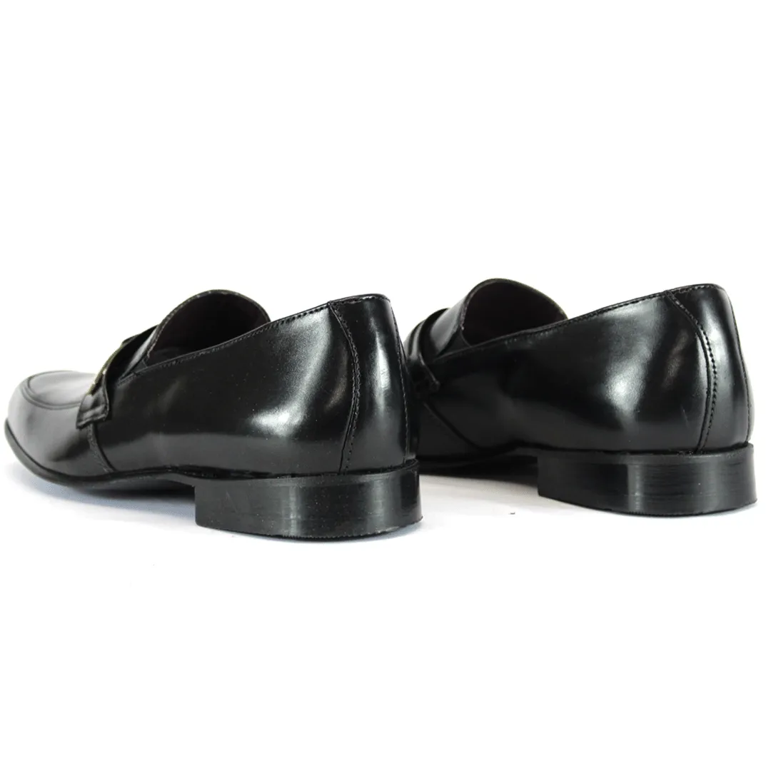 BISHOP Black Leather Mocassin