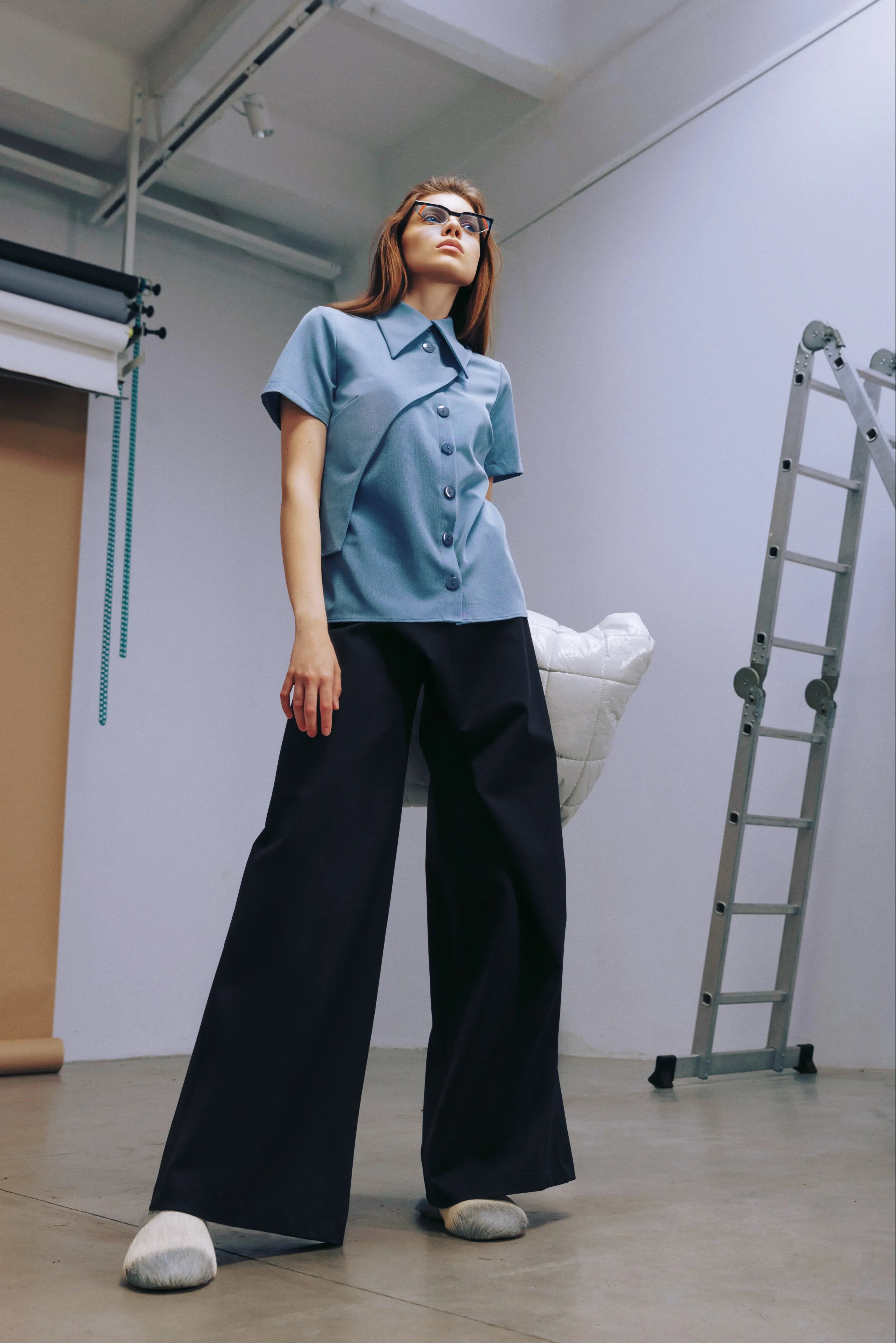 Black Wide Leg Trousers Jersey