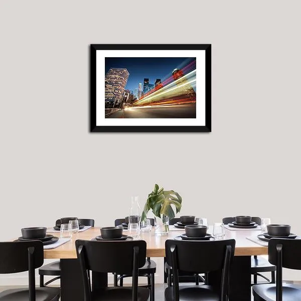 Blurred Bus Speeding Canvas Wall Art