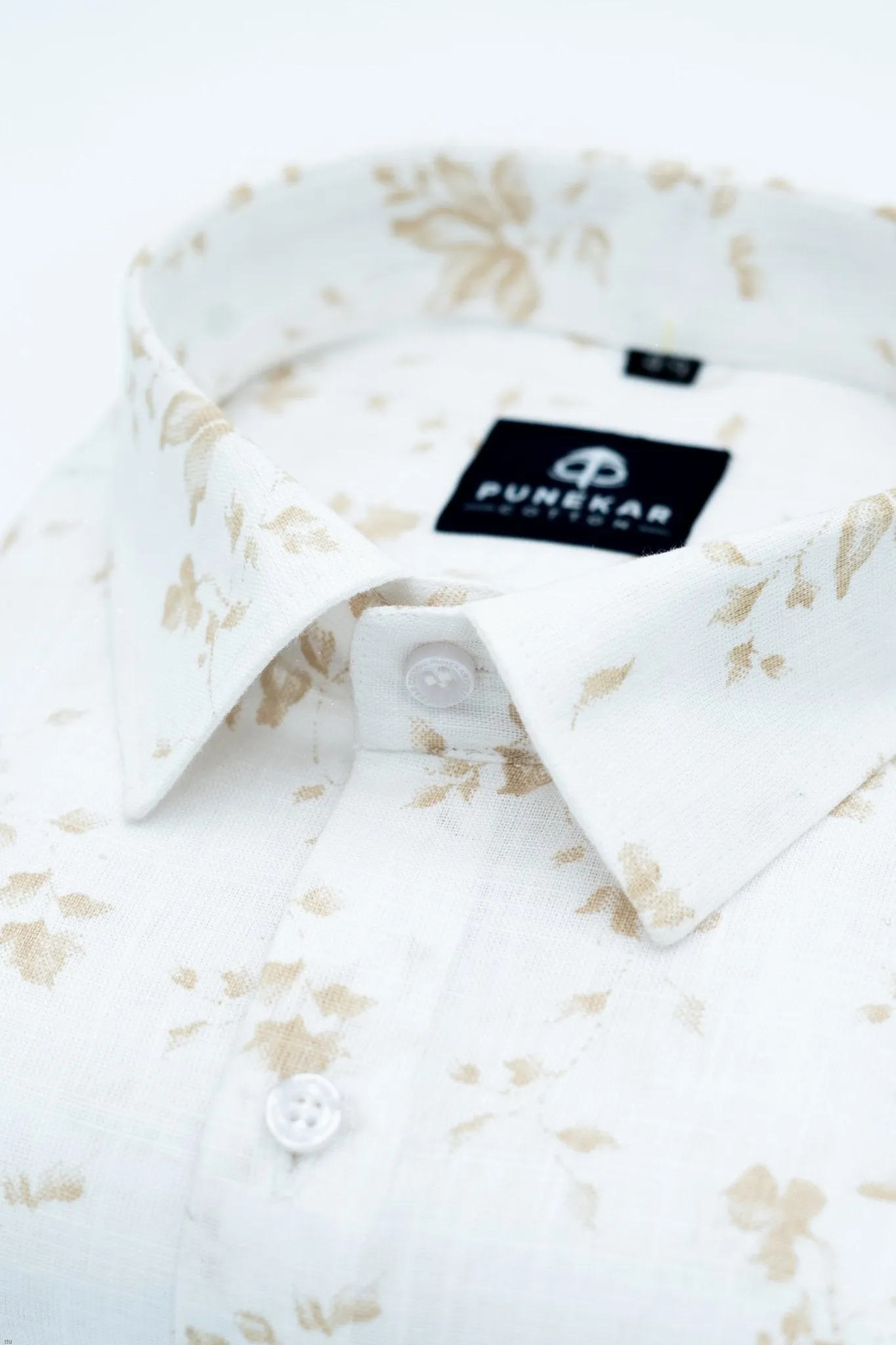 Brown White Color Floral Printed Shirt For Men