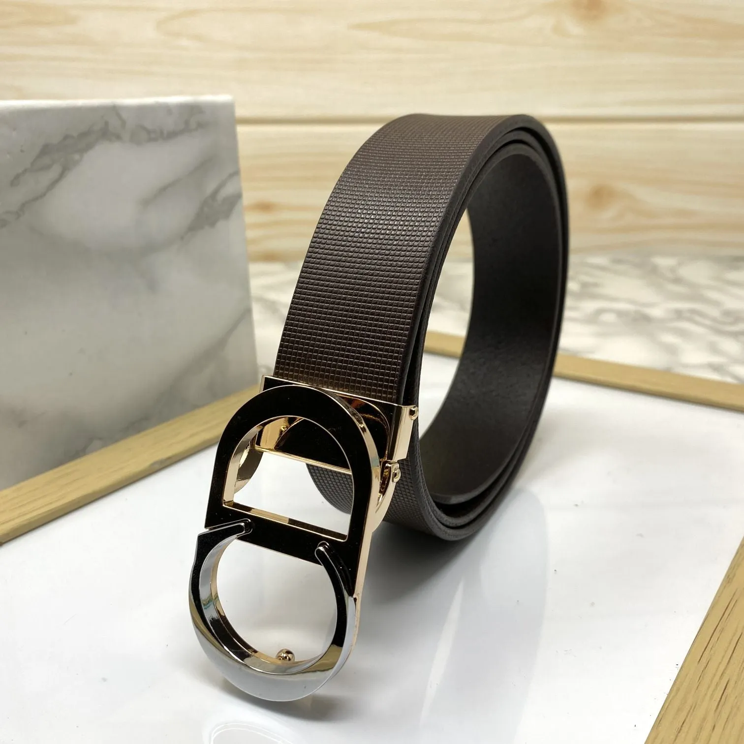 CD-Double Tone Leather Strap Belt-JonasParamount