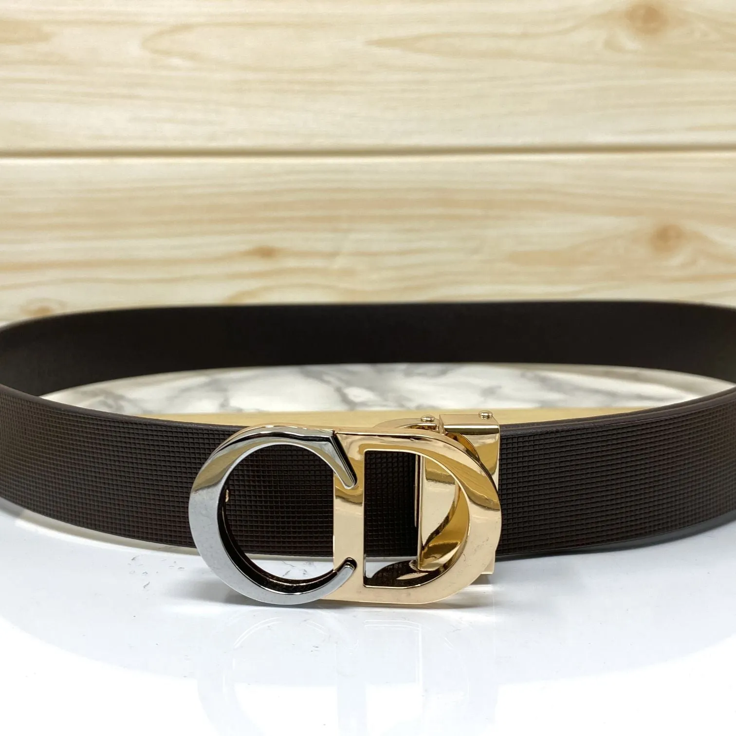 CD-Double Tone Leather Strap Belt-JonasParamount