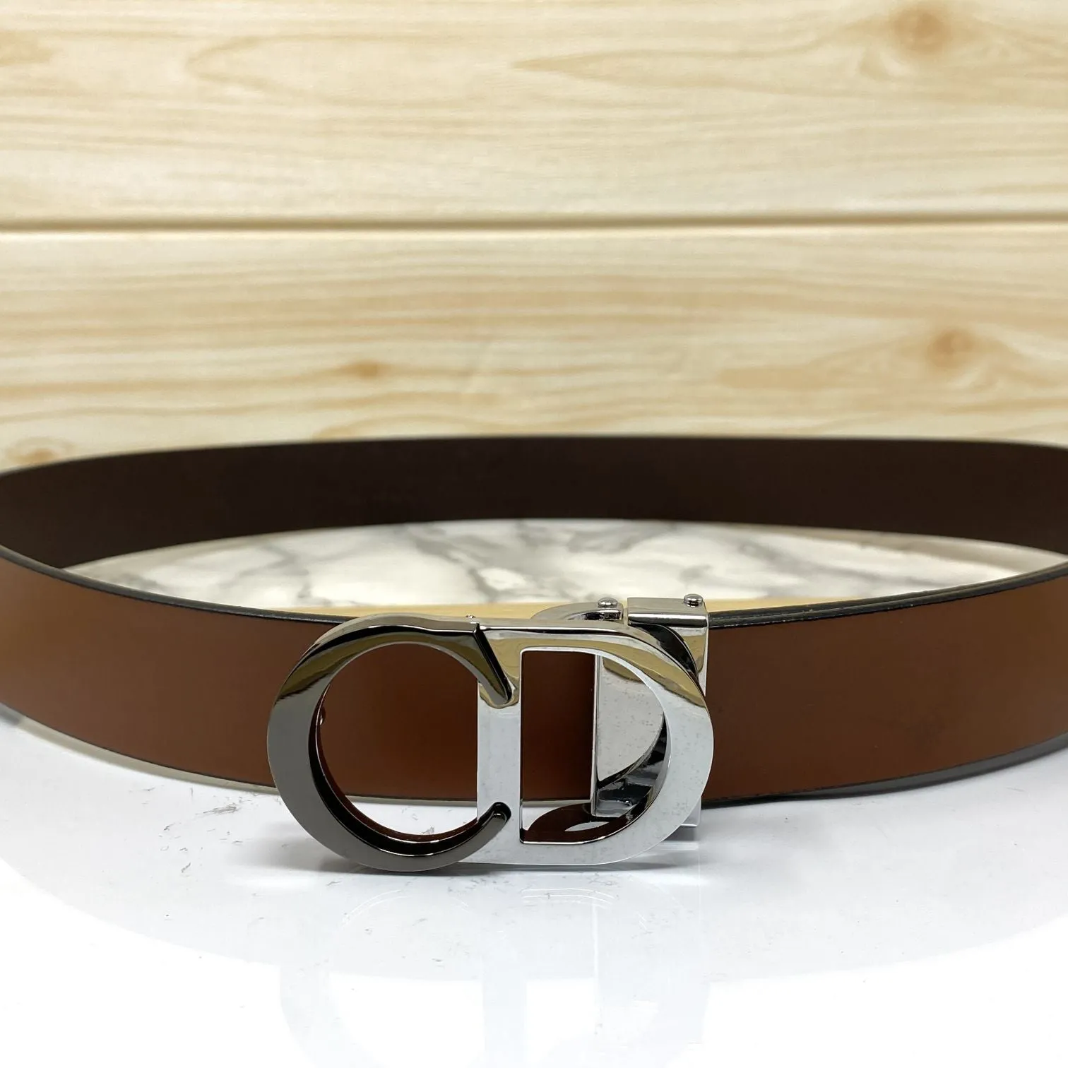 CD-Double Tone Leather Strap Belt-JonasParamount