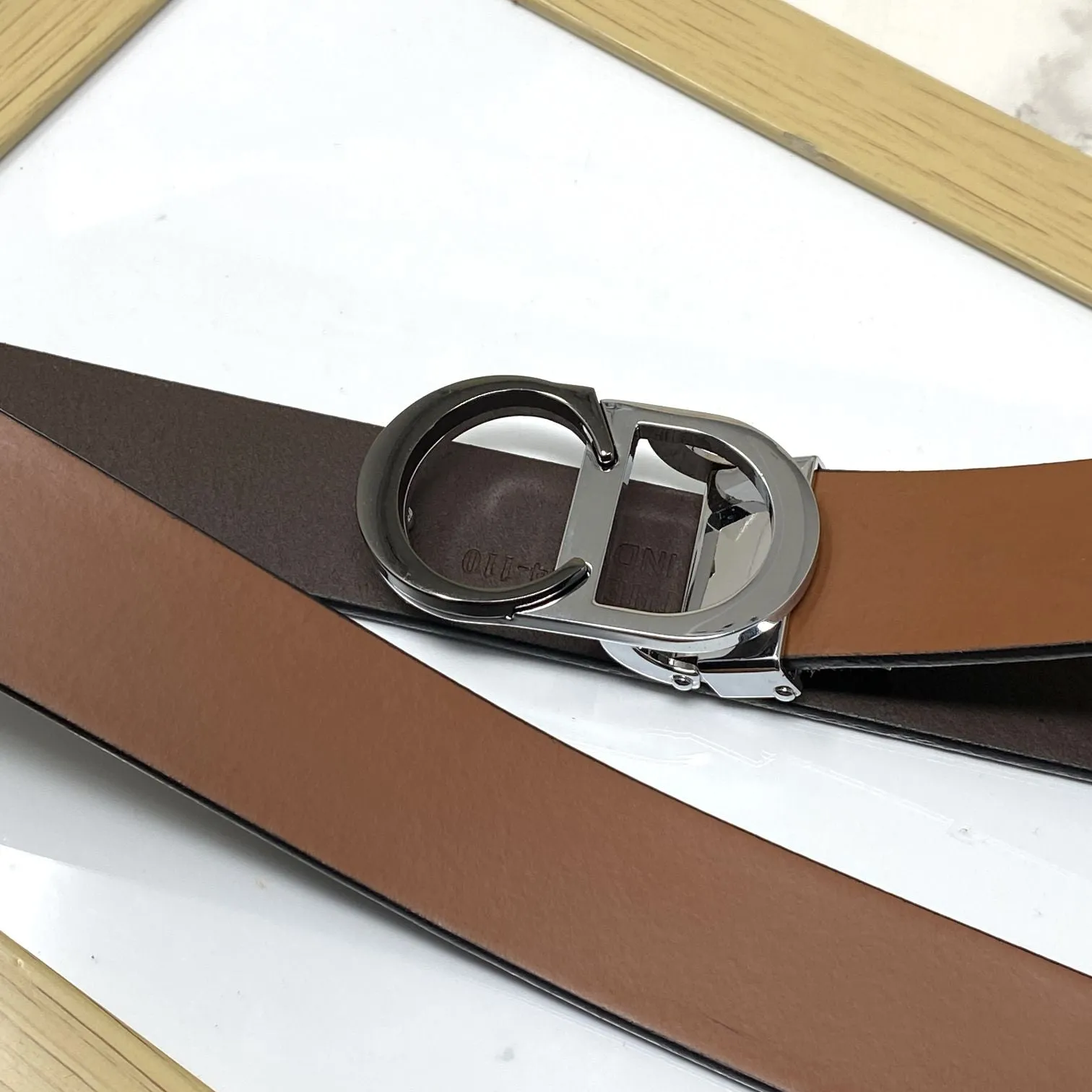 CD-Double Tone Leather Strap Belt-JonasParamount