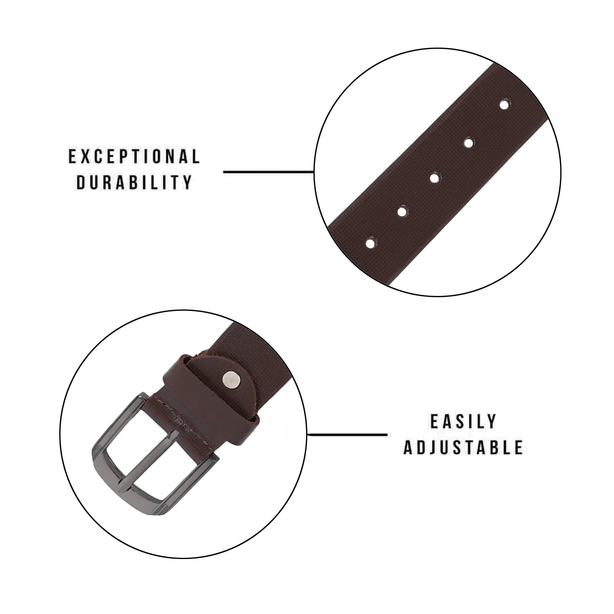 CIMONI Casual Genuine Leather Brown Formal Travel Belt For Men ( 1 Year Gurantee)