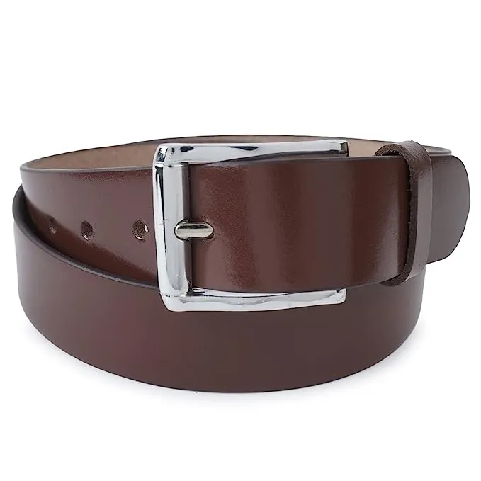 CIMONI Genuine Leather Casual Formal/Office/College Stylish Dailyuse Belt For Men& Boys [Brown] (1 Year Gurantee)