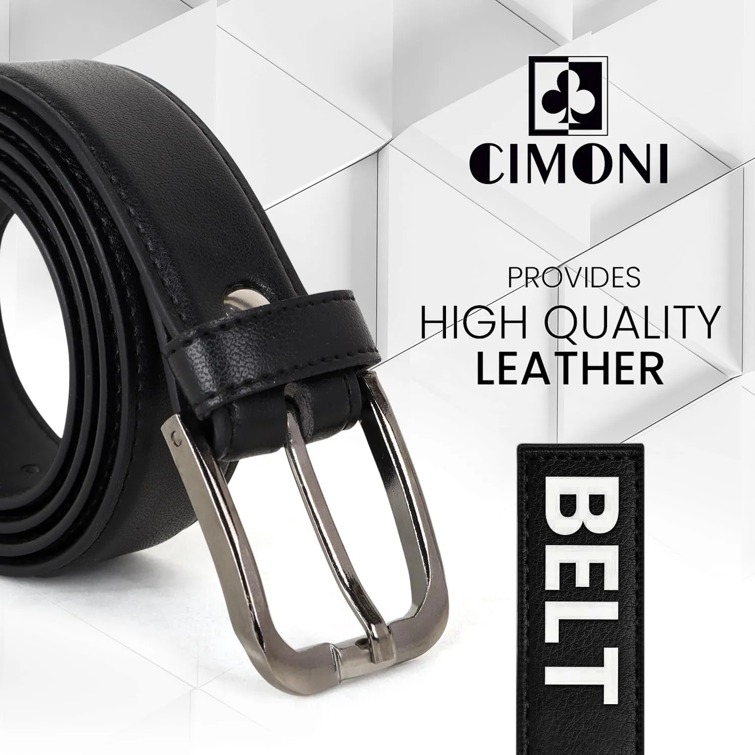 CIMONI® Premium Vegan Leather Belt for Men Jeans & Pants Waist Belt ( 1 Year Gurantee)