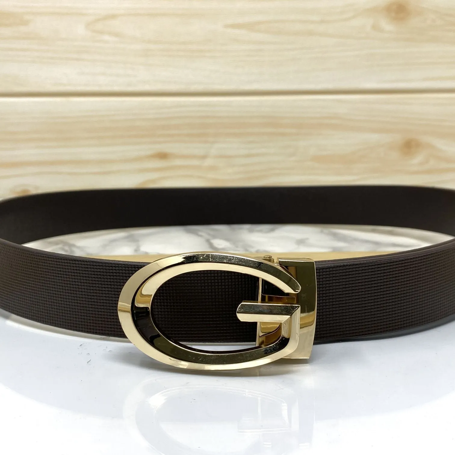 Classic G-Pattern Formal and Casual Leather Strap Belt -JonasParamount