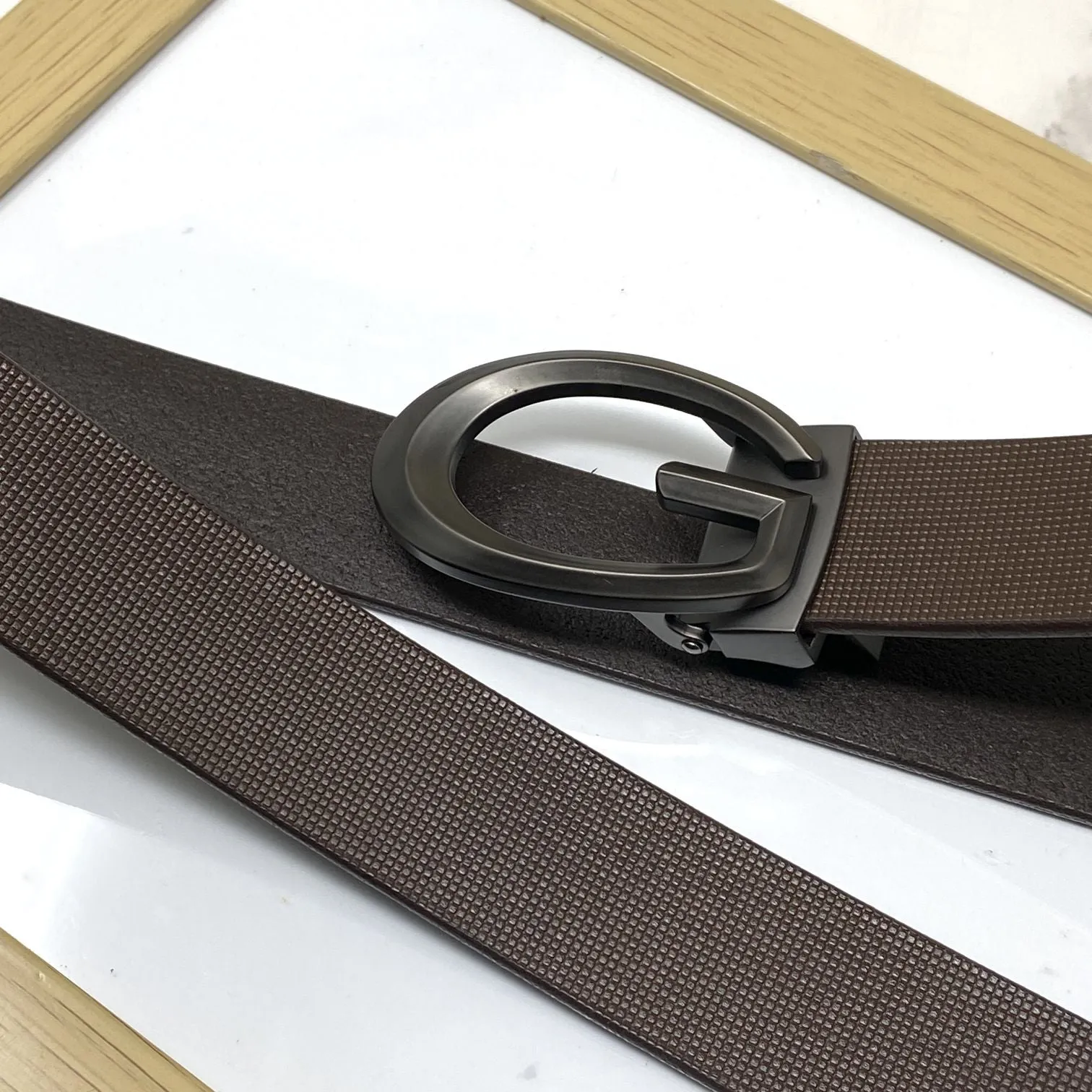 Classic G-Pattern Formal and Casual Leather Strap Belt -JonasParamount