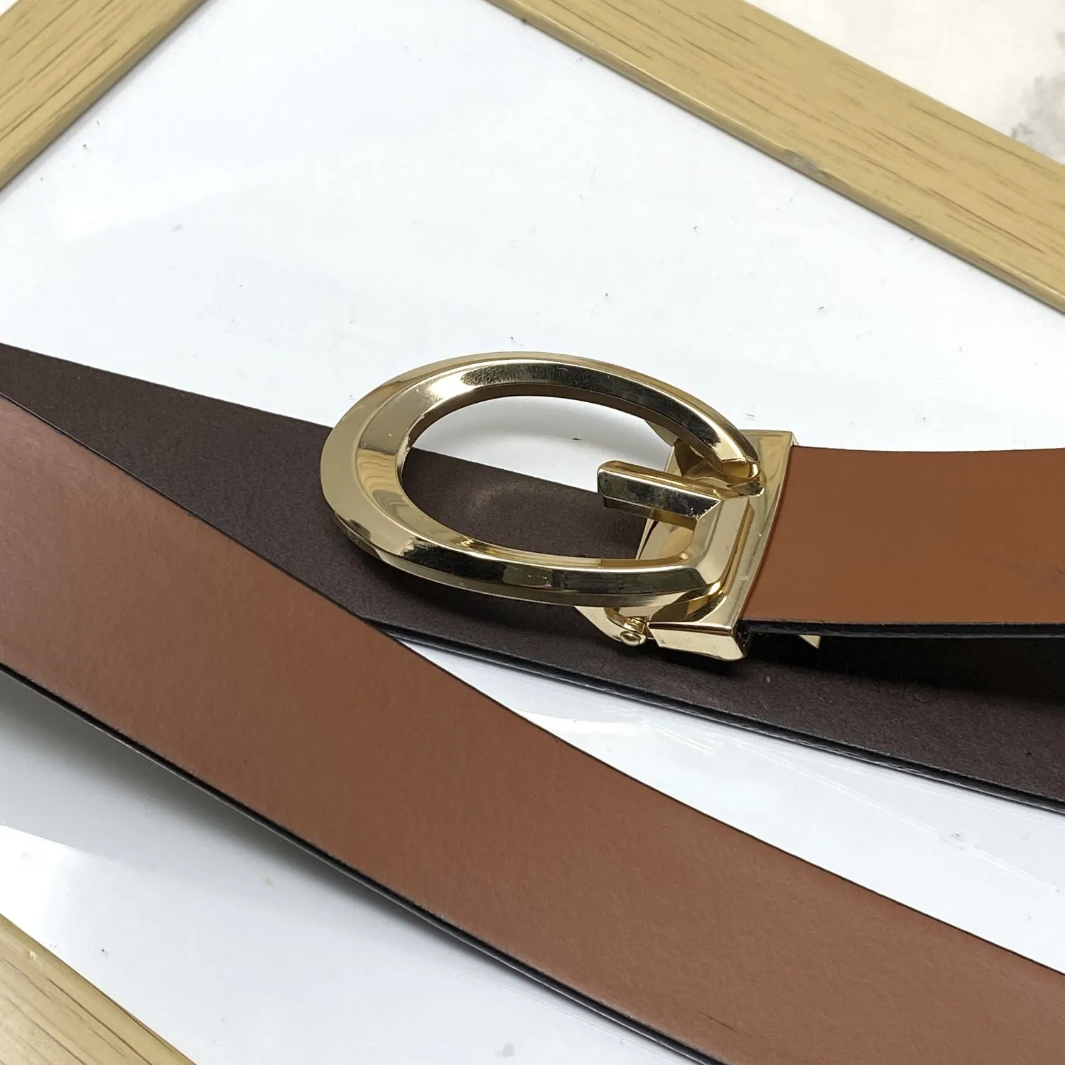 Classic G-Pattern Formal and Casual Leather Strap Belt -JonasParamount