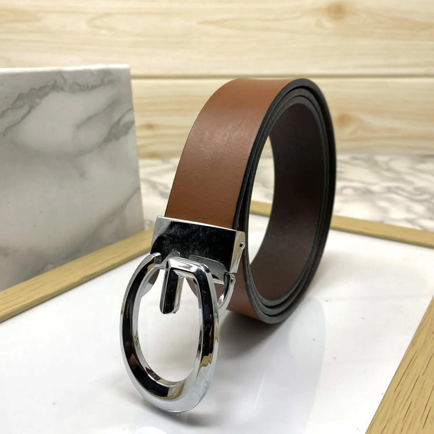 Classic G-Pattern Formal and Casual Leather Strap Belt -JonasParamount