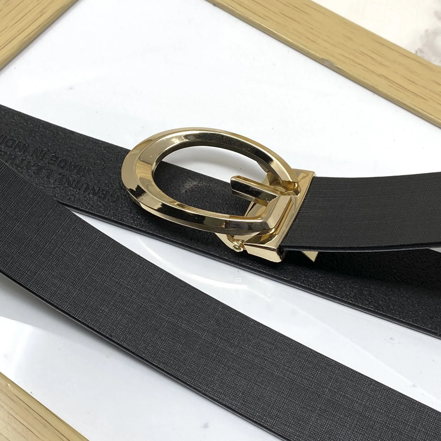 Classic G-Pattern Formal and Casual Leather Strap Belt -JonasParamount