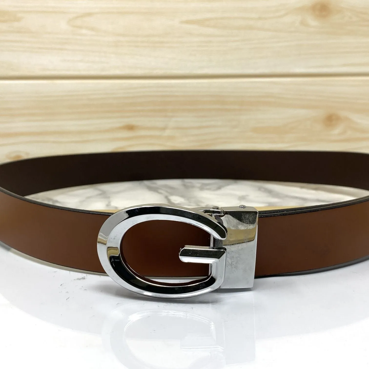 Classic G-Pattern Formal and Casual Leather Strap Belt -JonasParamount