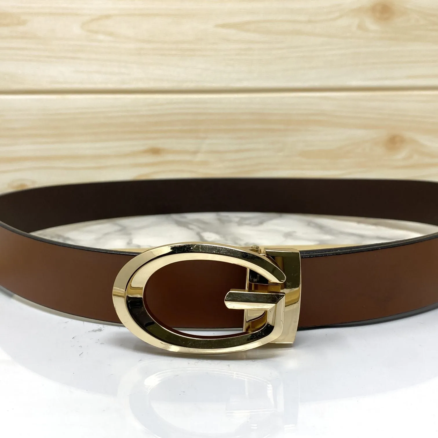 Classic G-Pattern Formal and Casual Leather Strap Belt -JonasParamount