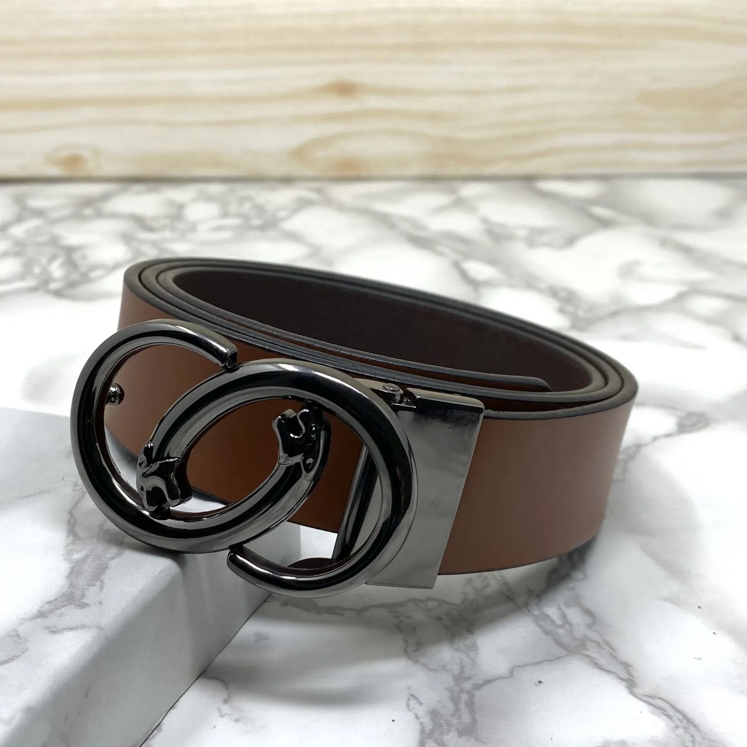 Classic Jaguar Design Leather Strap Belt-JonasParamount