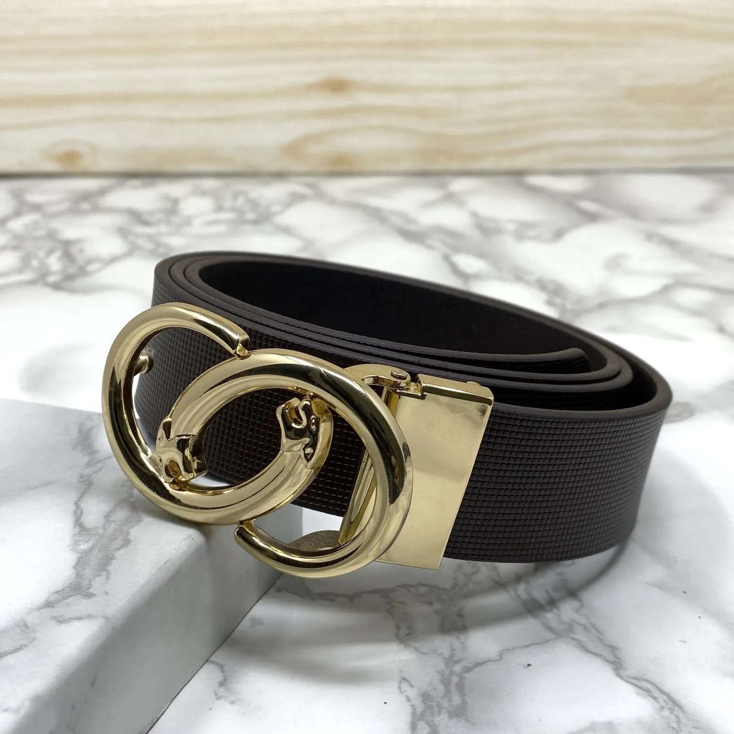 Classic Jaguar Design Leather Strap Belt-JonasParamount