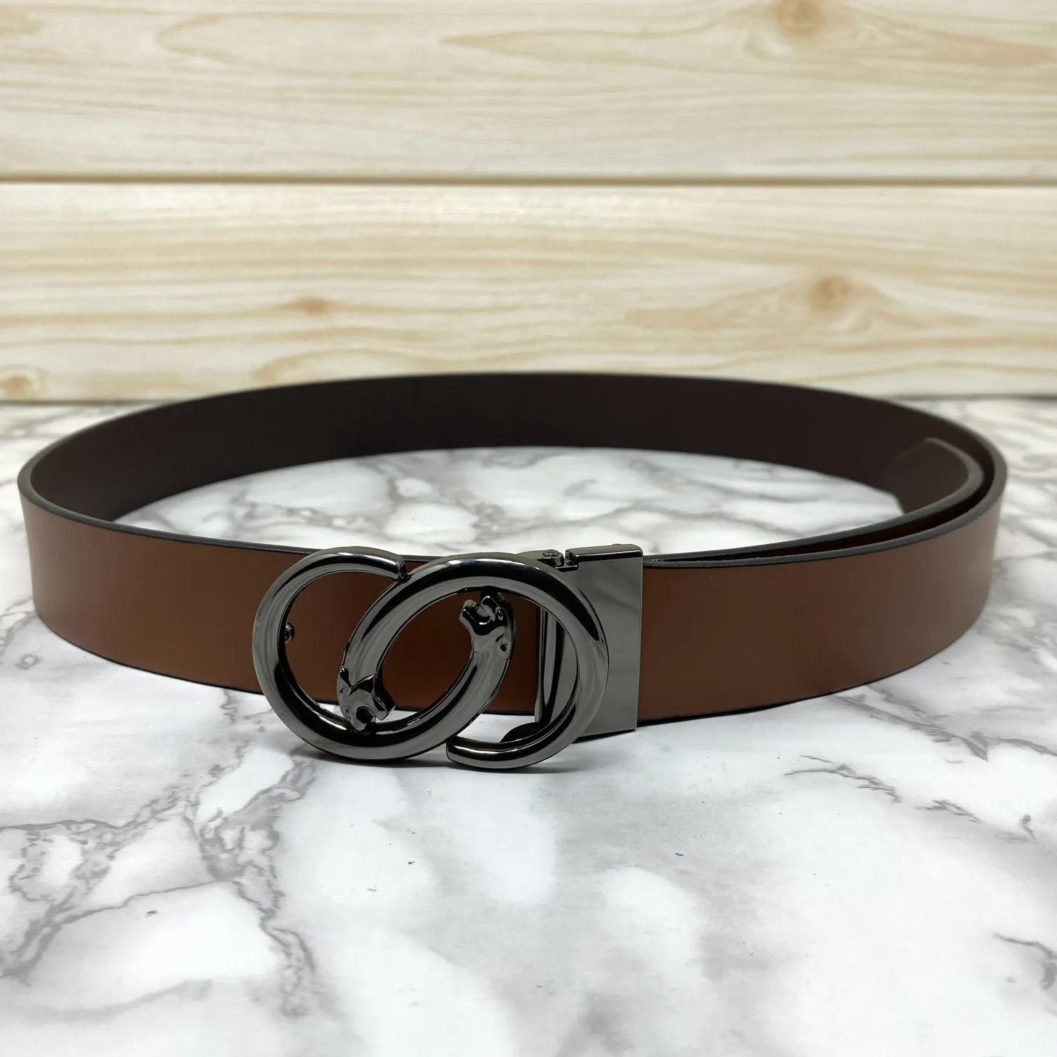 Classic Jaguar Design Leather Strap Belt-JonasParamount