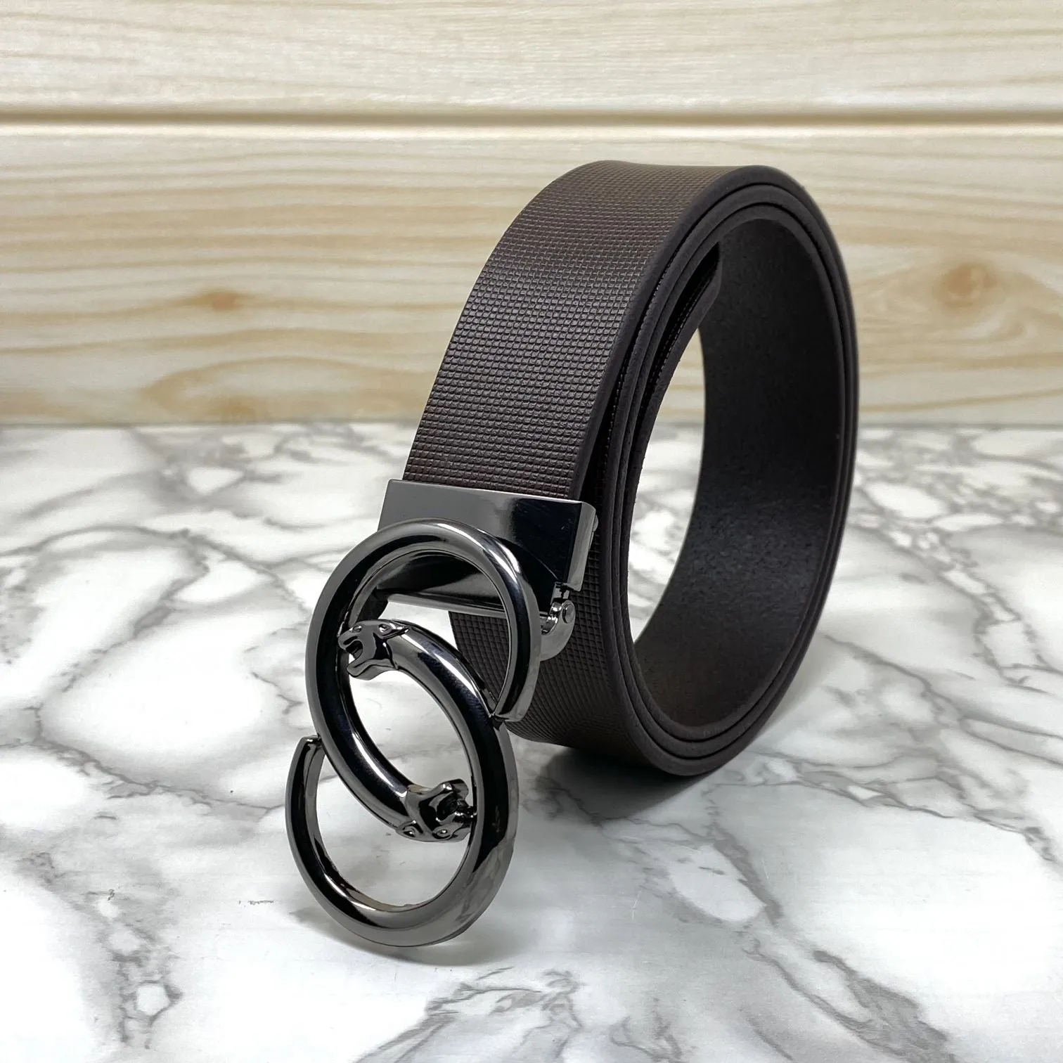 Classic Jaguar Design Leather Strap Belt-JonasParamount