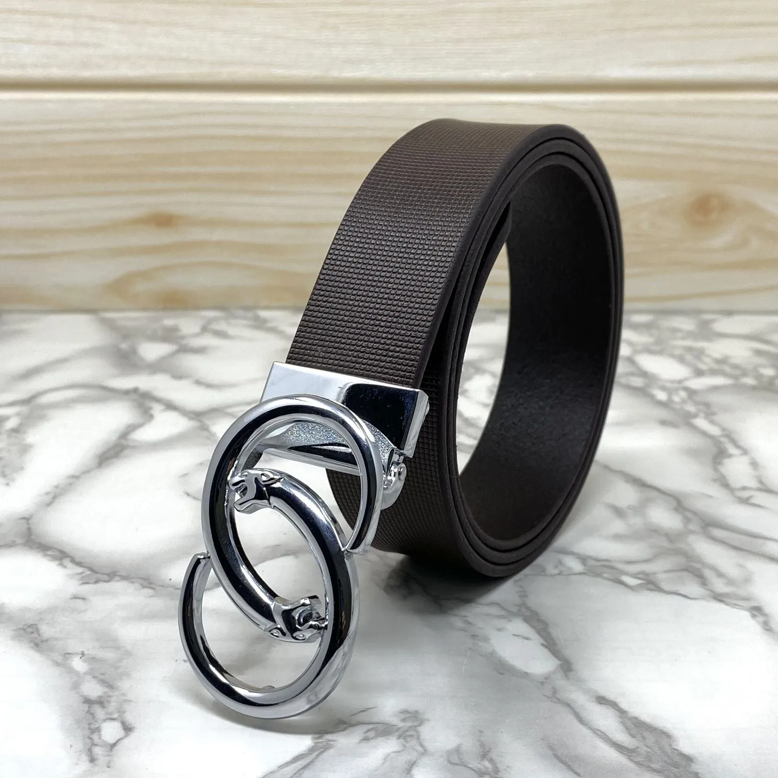 Classic Jaguar Design Leather Strap Belt-JonasParamount