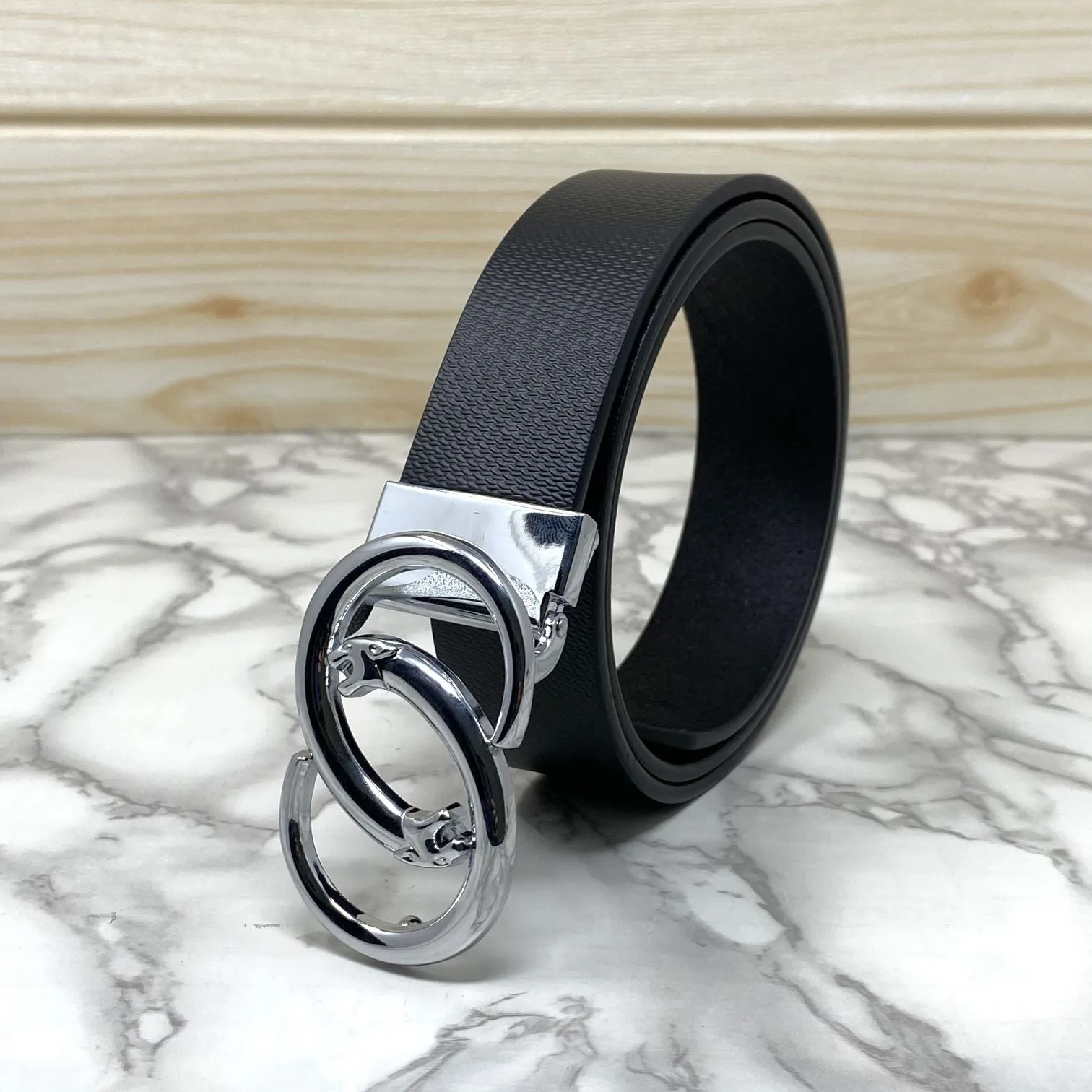 Classic Jaguar Design Leather Strap Belt-JonasParamount