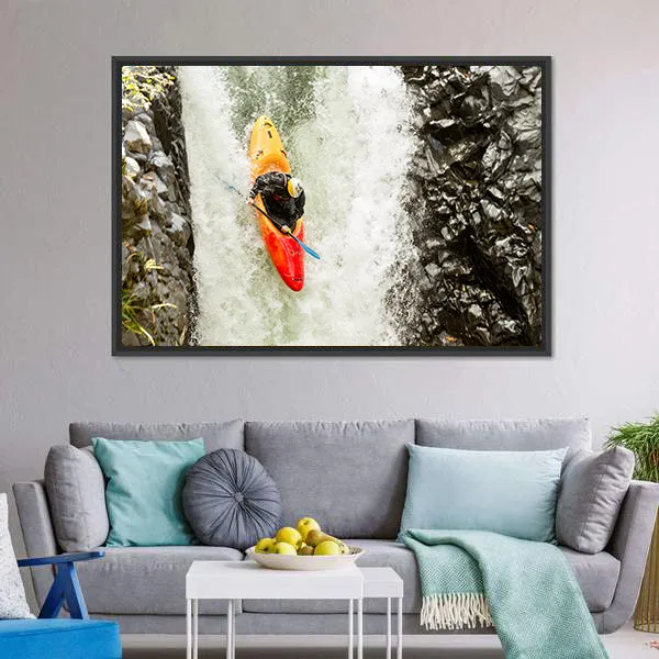 Courageous Kayaker Canvas Wall Art