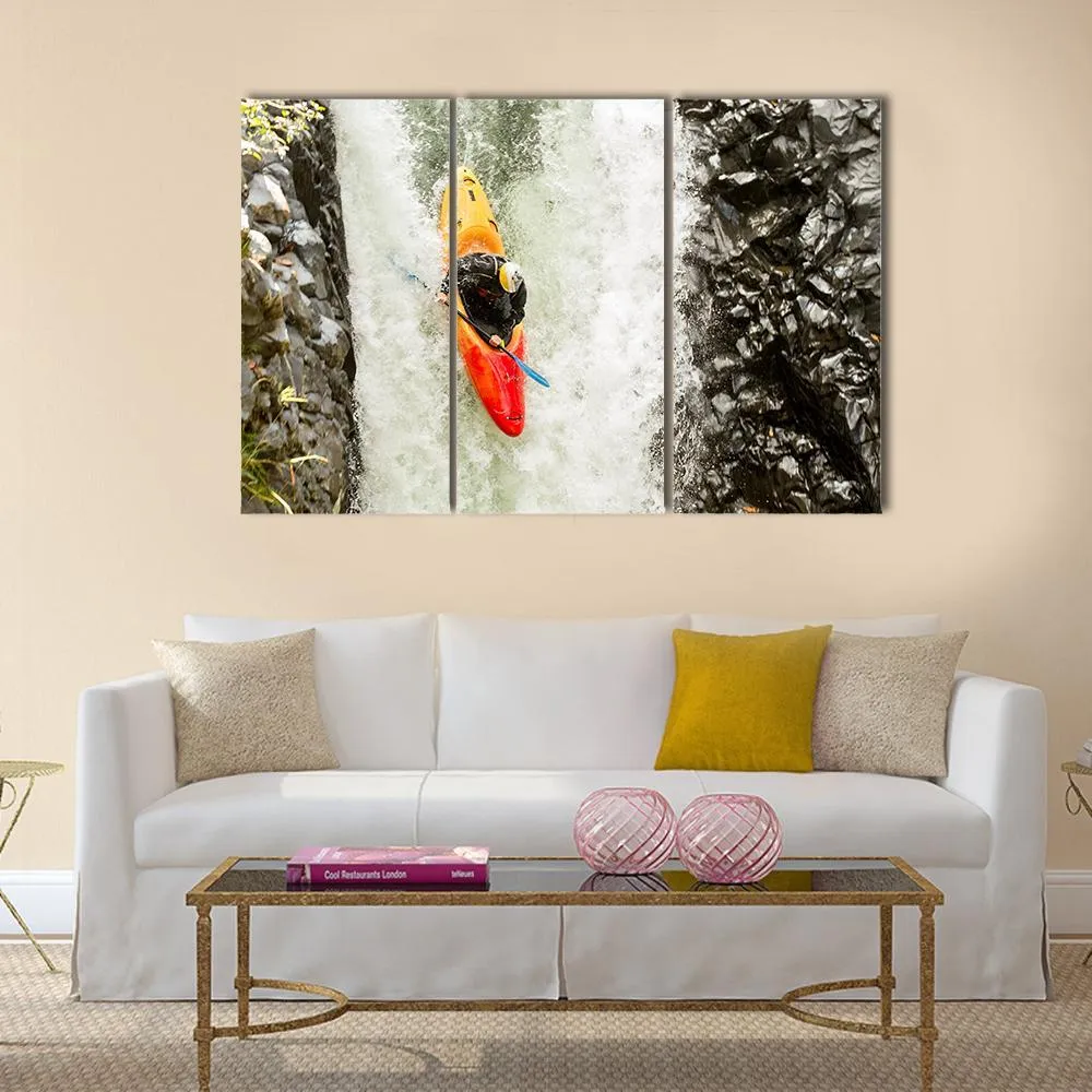 Courageous Kayaker Canvas Wall Art