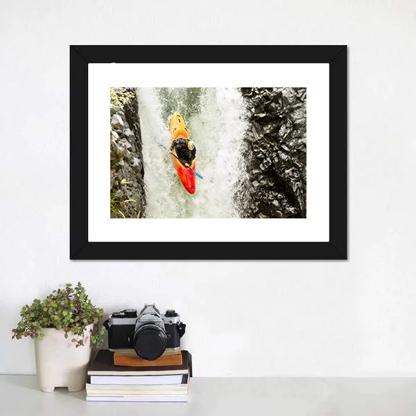 Courageous Kayaker Canvas Wall Art